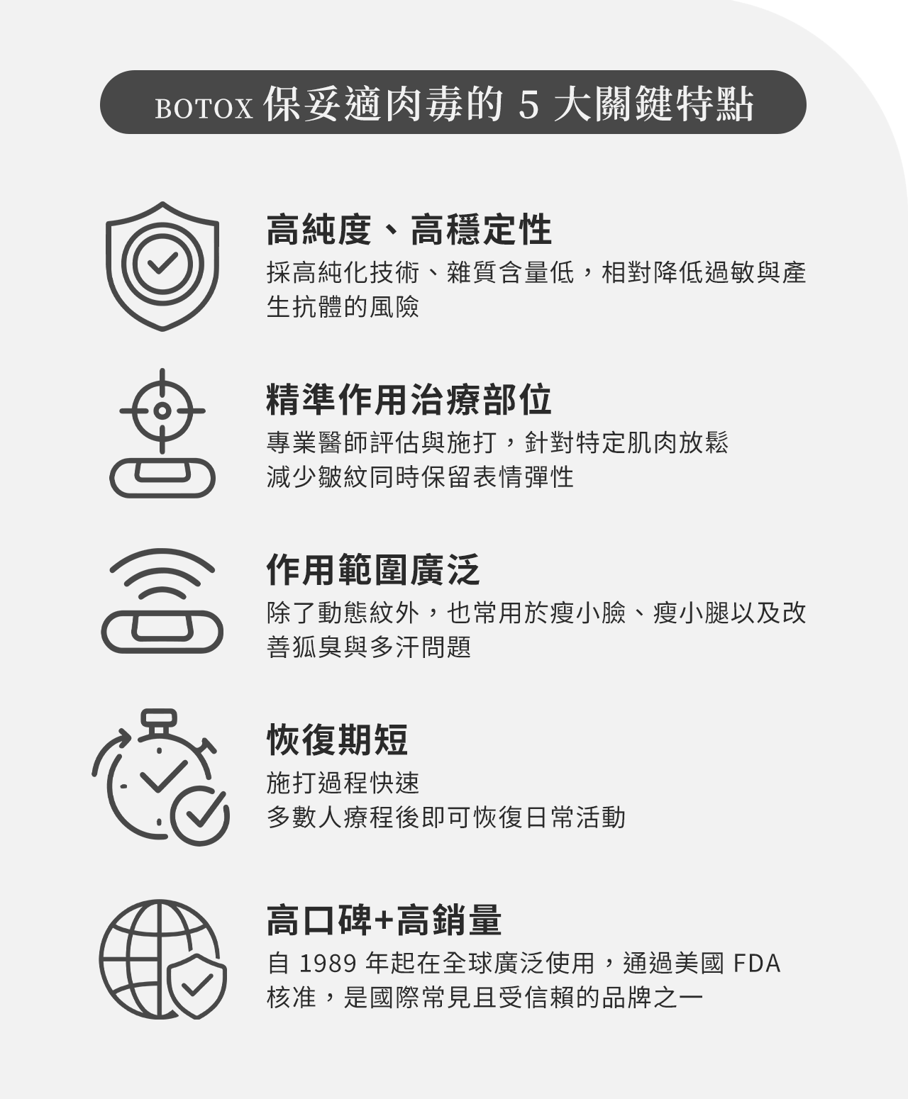 BOTOx 保妥適肉毒的5大關鍵特點